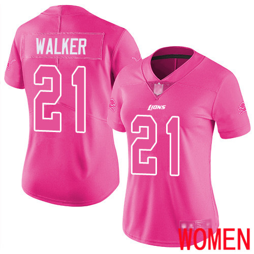 Detroit Lions Limited Pink Women Tracy Walker Jersey NFL Football 21 Rush Fashion